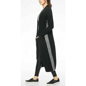 Athleta Transit Cardigan Womans Small Wrap Long Black Grey Elegant Witchy